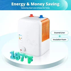 Chauffe-eau électrique 8L, 1500W, avec micro, pour la cuisine, avec stockage d'eau chaude