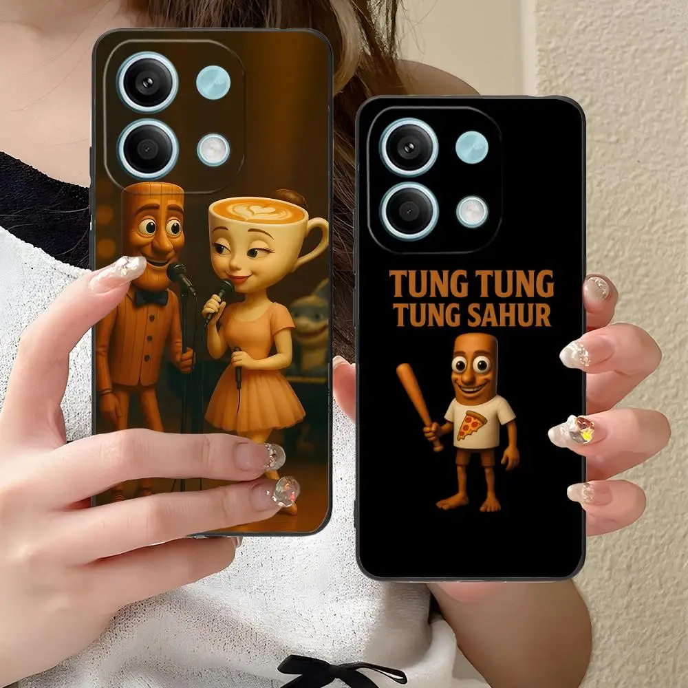 حافظة لهاتف Xiaomi Redmi Note 14 13 12 11 10 9 S A Pro Plus Lite 5G هاتف ذكي فاخر وجميل باللون الأسود #1