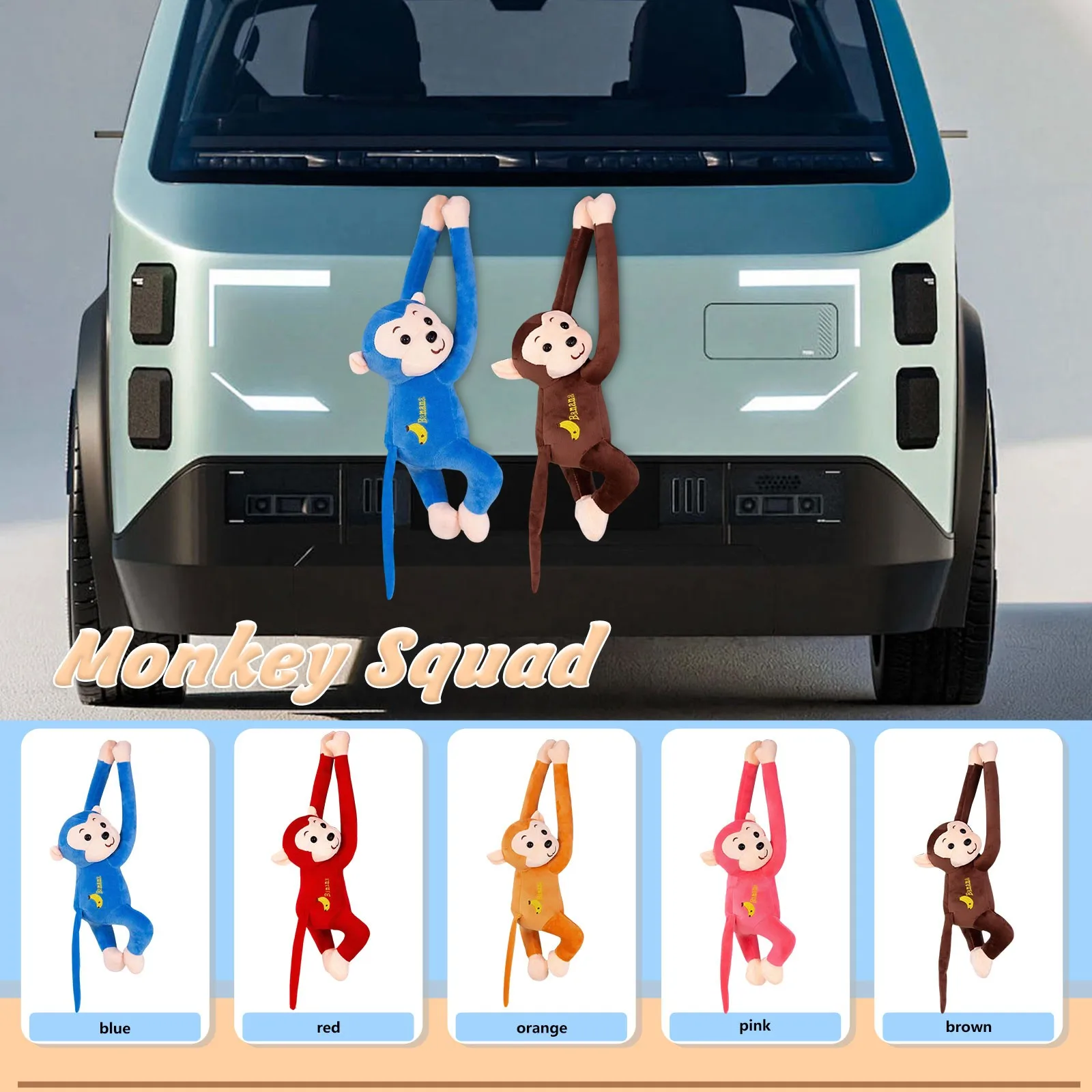 

45cm Long Arm Monkey Plush Toy Decorations For Car Prone Monkey Tail-Wind Wind-Braving Monkey Plush Accessory Car Decor Gifts