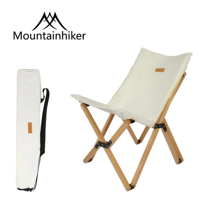 Mountainhiker Outdoor Folding Leisure Butterfly Chair Camping Picnic Beach Director Chair Solid Wood Beech