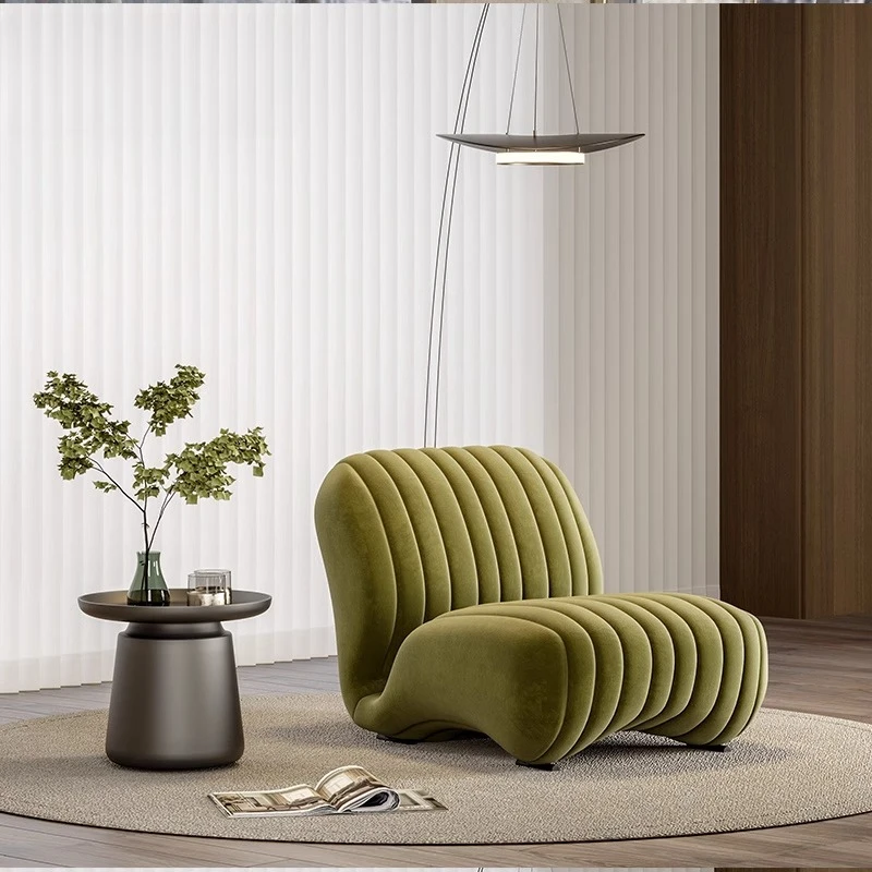 

Designer Classic Recliner Chair Single Antique Comfy Nordic Living Room Chairs Accent Floor Wood Muebles Para Hogar Furniture