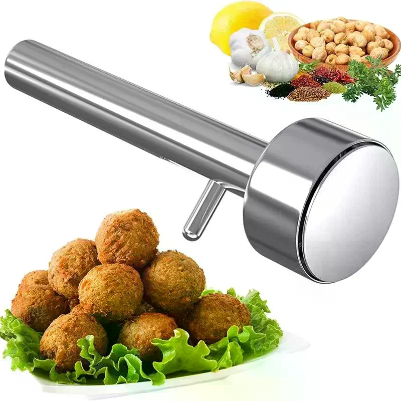 Kitchen Supplies Stainless Steel Falafel Scoop Maker Non-Stick Brushed Finish Meatball Mold Dishwasher-Safe Kitchen Tool 1Pcs