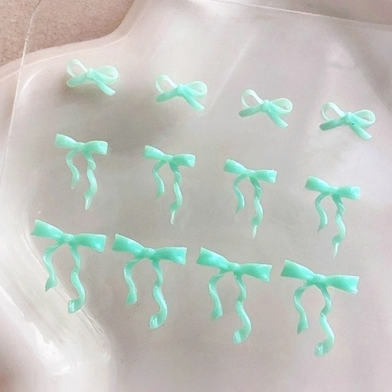 

Simple Resin Bowknot Soft Carving 3D Bow Tie Ribbon Colorful Summer New Nail Art Accessories Decorations Manicure Tool Wholesale