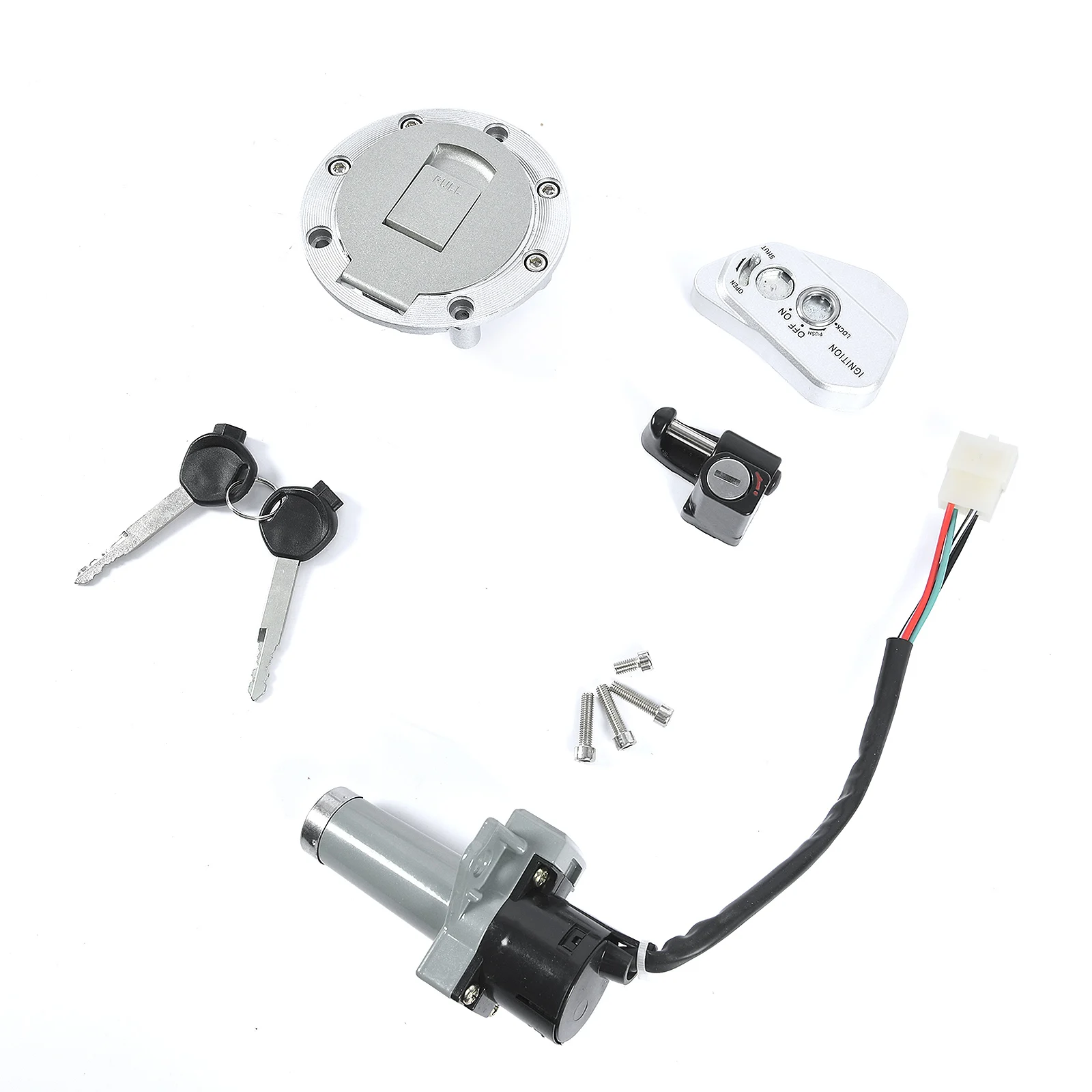 1 Set Motorrad Komplettes Schloss-Set für Vento Cross Max 250 Pro Zündschloss Schloss Sitzschloss Kraftstofftankschloss mit Schlüsseln