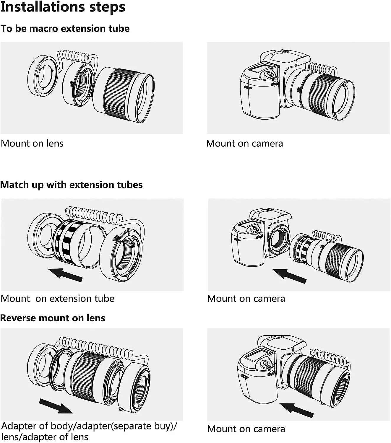 Meike MK-C-UP AF Multifunctional Macro Extension Tube Solid Metal Body for Canon EF-5D4 5D3 5D2 6D 7D 70D 80D 90D 800D 700D 650D