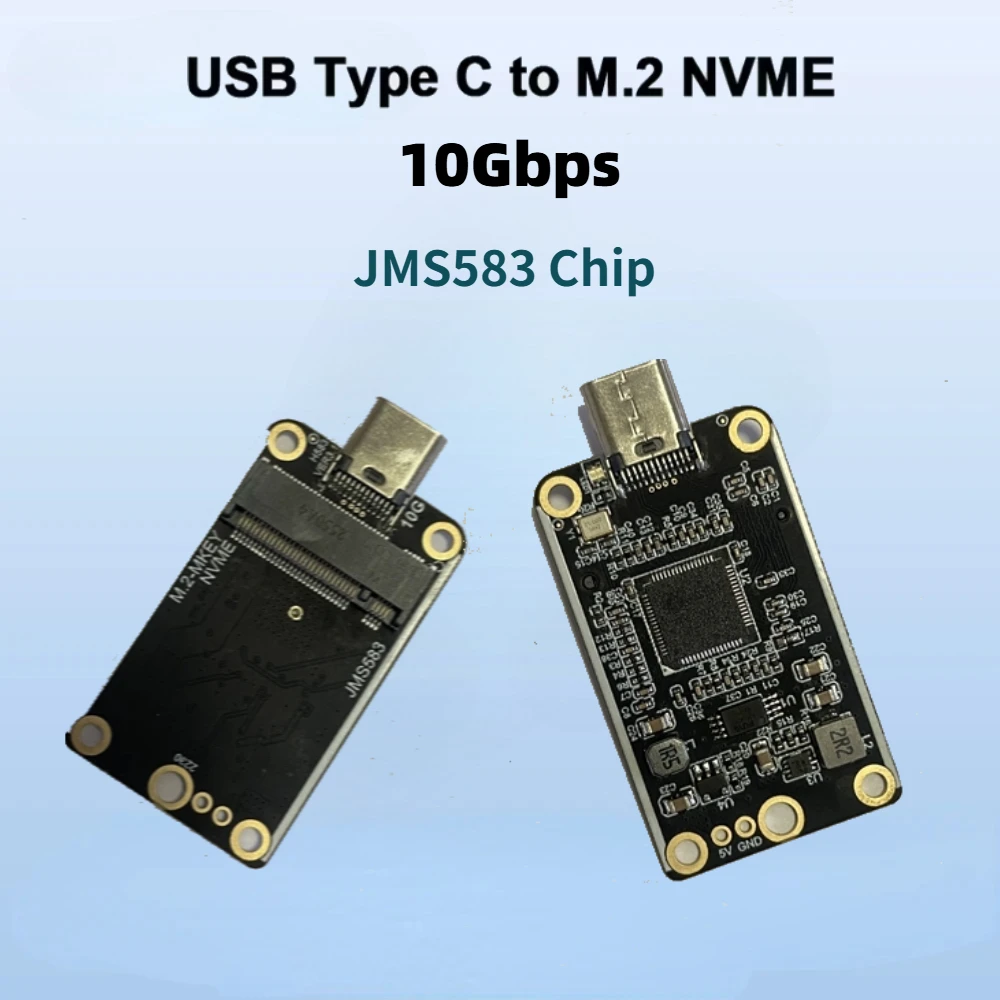 NVME USB Adapter to USB 3.1 TYPE C 10Gbps Hard Drive M.2 PCIE NVME SSD to USB C Conveter JMS583 Chip M Key For 2230 M.2 NGFF SSD