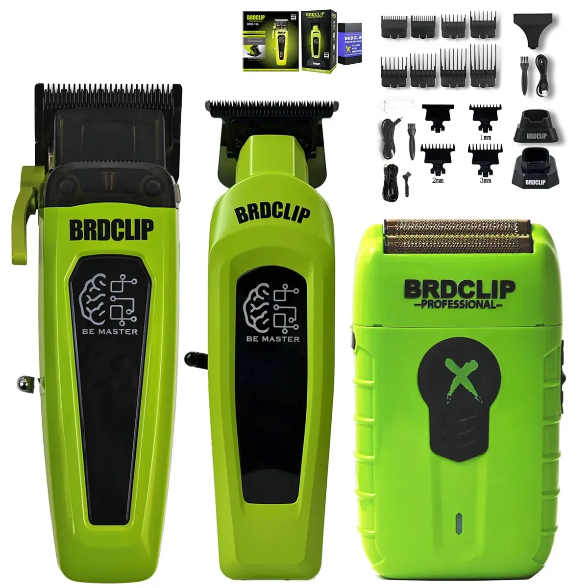 BRD 106 107 609 Professioneller elektrischer Haarschneider, Haarschneider, DLC-Klinge mit Basis, 7500 U/min, 8000 U/min, 7000 U/min, Friseurset BRDCLIP