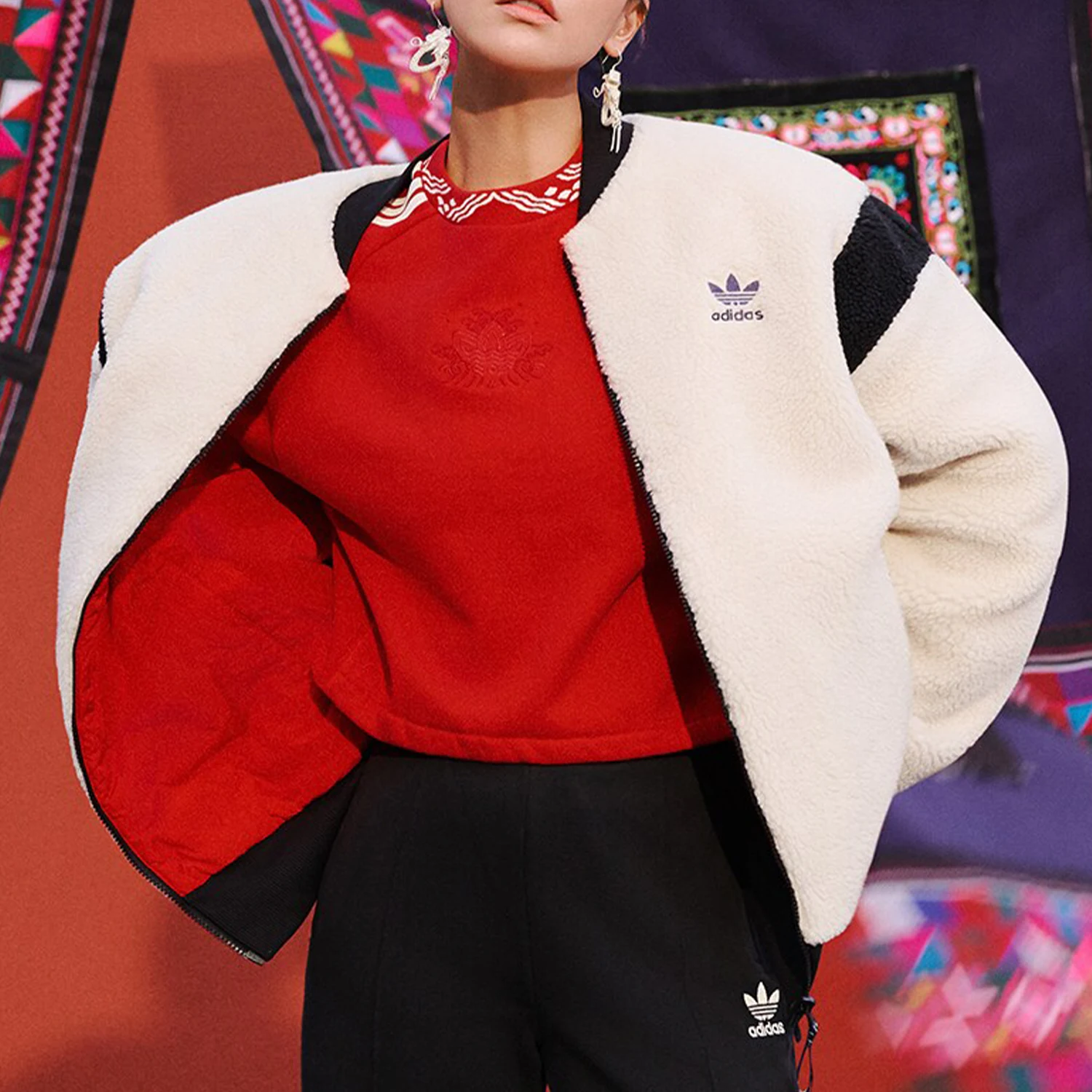 

Adidas genuine Three Stripes Women's New Year Dragon Hoodie IX4228