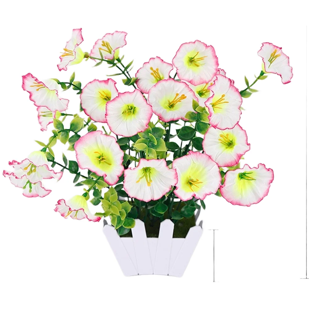 Silk and Plastic Morning Glory Flowers Set for For mini Fence Compatibility Home Interior Decor for Living Space Display