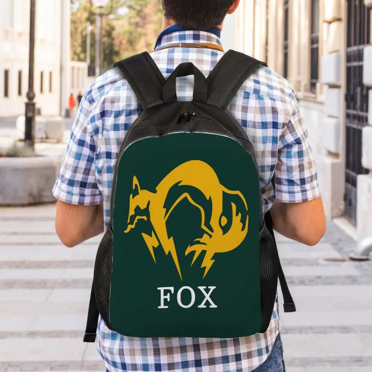 Metal Gear Solid Fox Backpack Student Boys Girls BookBag School Bag Laptop Shoulder Bags