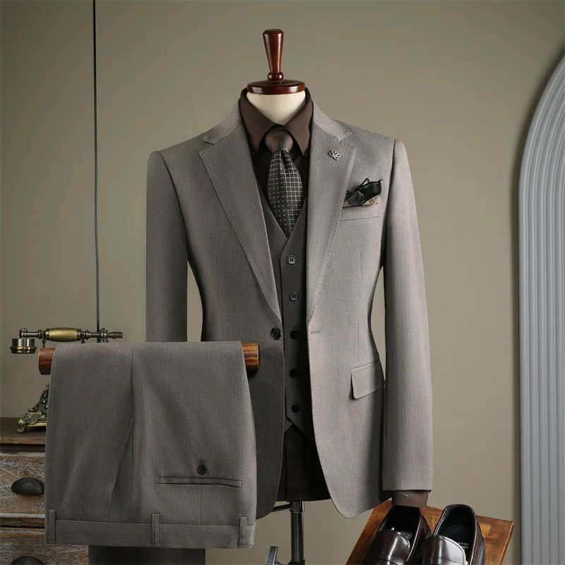 

D8010 high-grade striped men's business casual banquet wedding dress professional formal suit men's suit