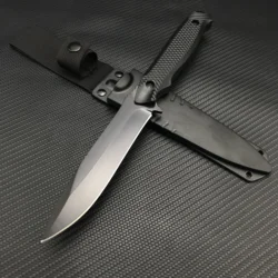 Fixed blade Straight knife Outdoor knife Tactical knife Camping hunting self-defense knife Belt Knife sheath ABS plastic handle