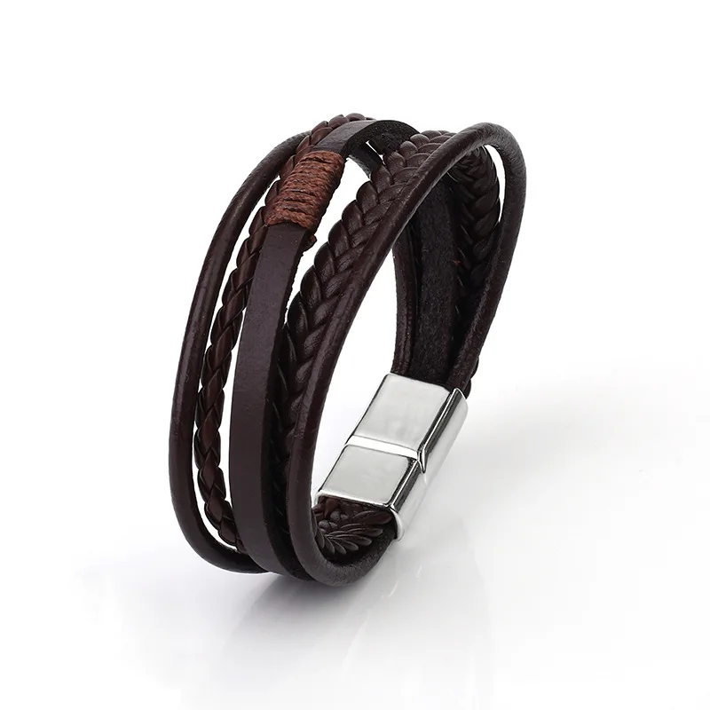 lether bracelet men New Style Hand-woven Multi-layer Combination Accessory Fashion Man Jewelry Wholesale Dropshipping