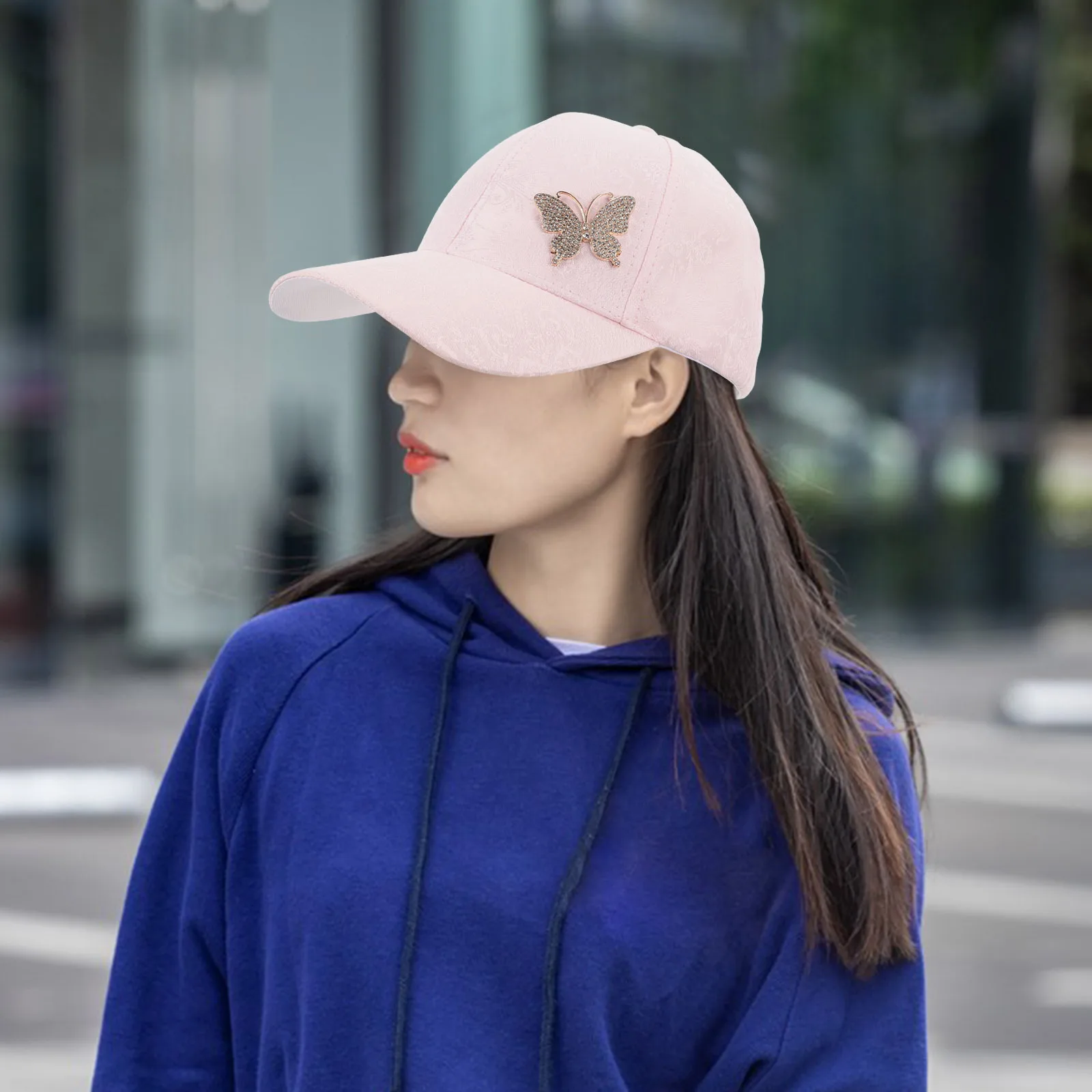 

1pcs Rhinestone Butterfly Baseball Cap Lightweight Breathable Summer Sun Hat For Women Outdoor Sports Running Hiking Fishing