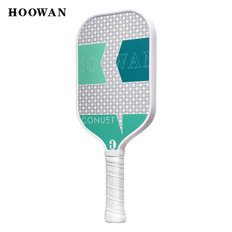 HOOWAN CONUET Pickleball Paddle Fiberglass Textured Surface Polymer Honeycomb Core 16mm Lightweight Fine Control