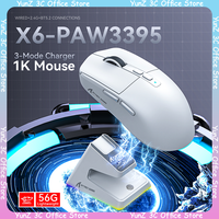 Attack Shark X6 Wireless Bluetooth Mouse Three Mode Portable Lightweight Paw3395 E-Sports Game Mouse With Charging Base