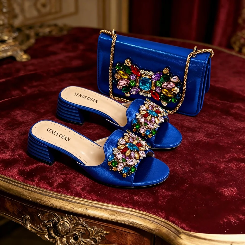 Zapatos de tacón alto con punta abierta, de gran tamaño, color naranja, con diamantes de imitación tridimensionales, de buen material, ideales para fiestas y bodas, ¡los más vendidos!