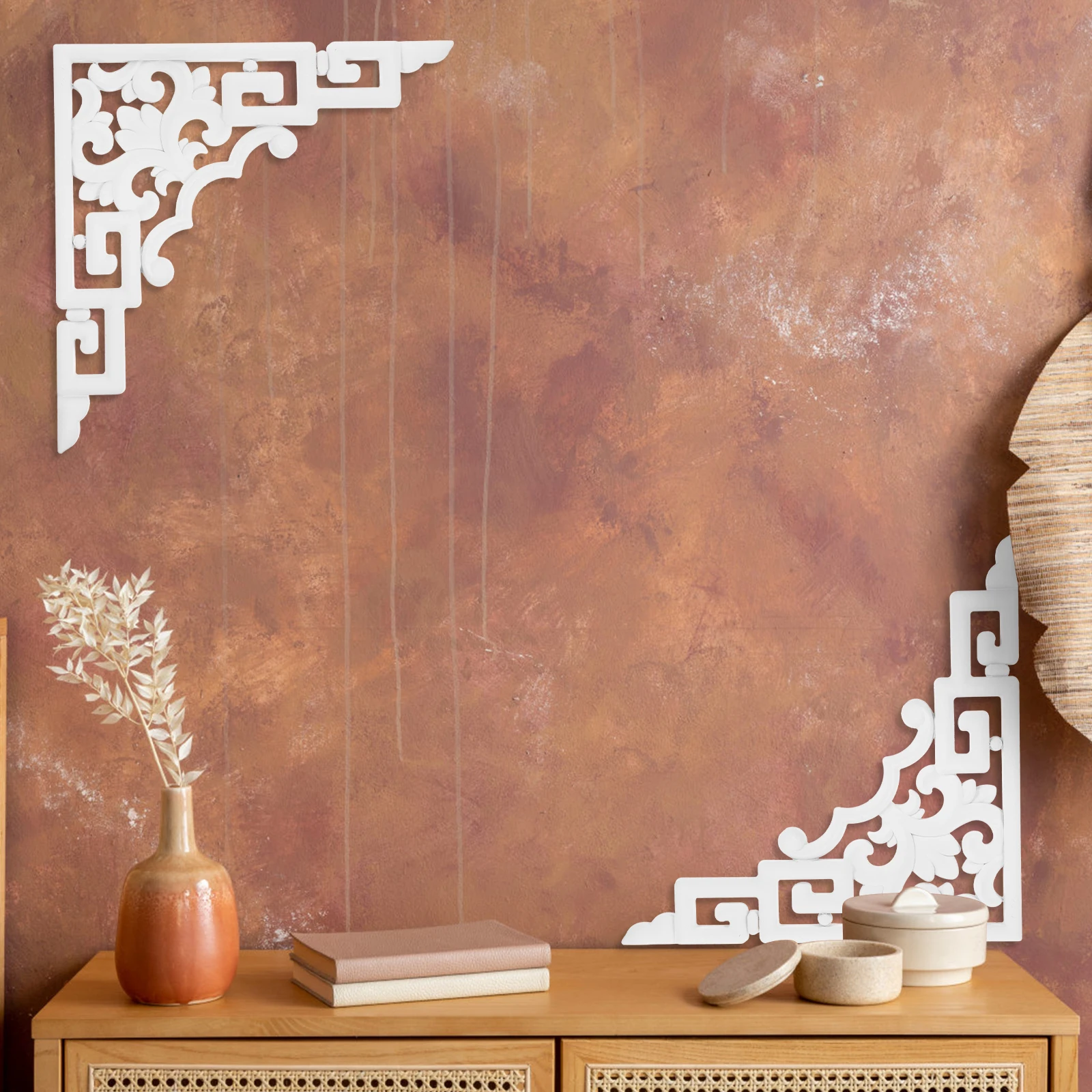 

Элегантная наклейка на стену, украшение, потолочная плитка, угловая накладка, аппликация, роговый цветок, пресс-формовка, неокрашенная резьба, наклейка, гибкая отделка