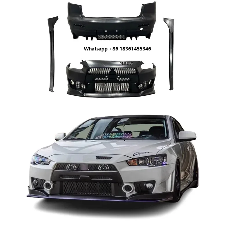 

Kit 2009-2017 Upgrade FQ400 Style Front Rear Bumper Side Skirts Car bumpers High Quality PP Material lancer body