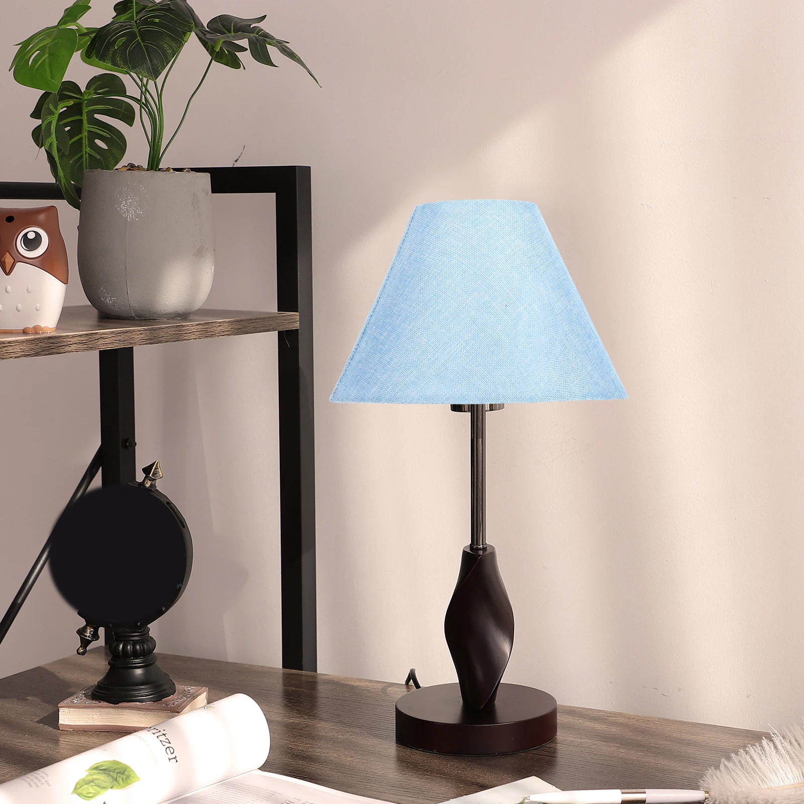 

1 Piece Linen Fabric Lampshade E14 E27 Socket Retro Style Drum Lamp Shade for Desk Floor Wall Table Lamps Home Hotel Bedroom