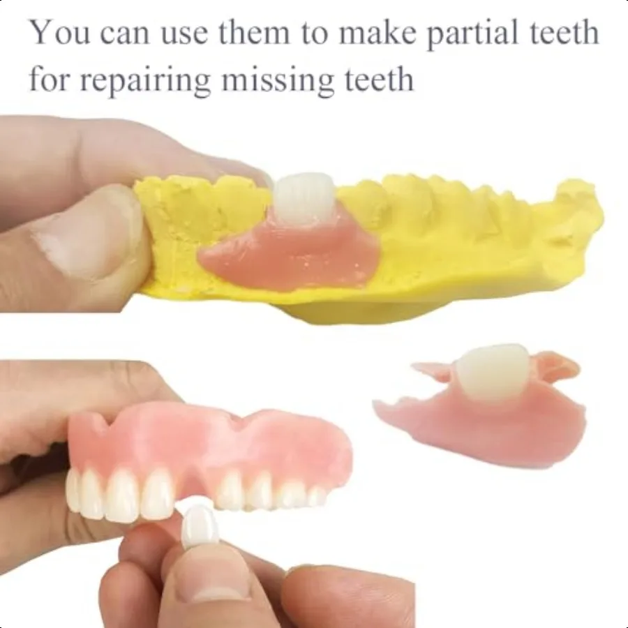 Missing Teeth Repair Kit DIY Denture Parts for Make the Temporary Fake Teeth at home Denture Material kit