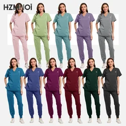 Conjuntos de batas médicas de alta calidad para mujer, cirugía hospitalaria, clínica Dental, salón de Spa de belleza, ropa de trabajo de laboratorio, accesorios para enfermeras