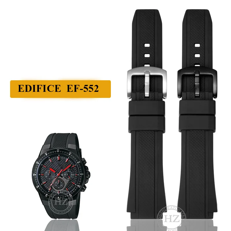 

25x20mm Convex EF552 Rubber Sports Wristband for Casio Edifice EF-552 Watch band EF-552D-1A Silicone Watch Strap Men's Bracelet