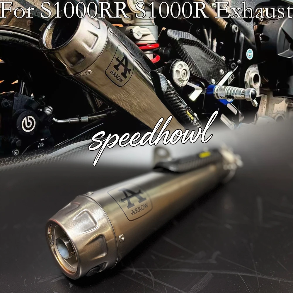 Sistema de escape completo para motocicleta S1000RR S1000R, silenciador AW, tubo de escape, punta de motocross, escape para moto de carreras, 61mm, 2019-2025