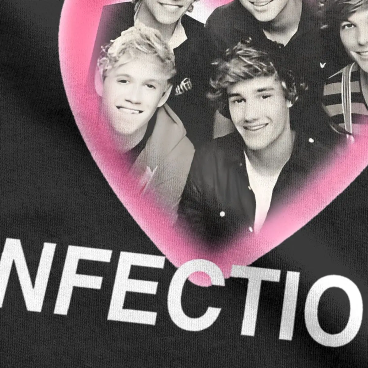 Men T-Shirt 1D One Infection Directions Creative 100% Cotton Tee Shirt Short Sleeve Music Pop Band T Shirts O Neck Tops Adult