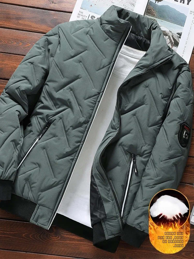 

Мужская утепленная пуховая куртка из хлопка, осенне-зимняя, модная, морозостойкая, теплая, на молнии, с длинными рукавами, стиль Cleanfit