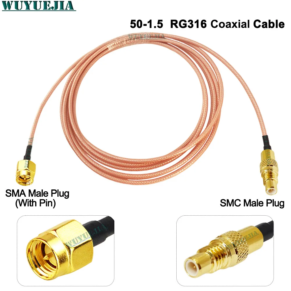 SMA إلى SMC RF خط الاتصال SMC واجهة SMA ذكر التوصيل إلى SMC أنثى جاك تمديد 50-1.5 RG-316 RF محول كابل محوري