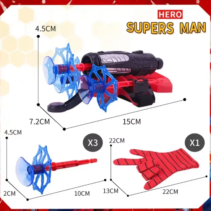 Web Shooter Toy Best Gift Wrist Web Shooter Toy Set with Spiderweb Rope Cosplay Launcher Toy Role Playing Props for Boys Girls