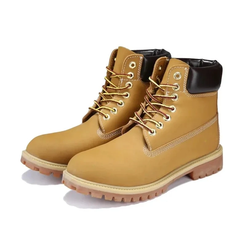 Zapatillas de deporte de cuero de marca de lujo 10061, zapatos para parejas, botines antideslizantes de suela blanda, botas de montar transpirables, venta directa de fábrica