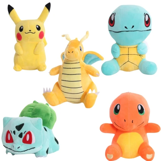 20cm Dragonite Plush Toys Pokemon Pikachu Squirtle Bulbasaur Charmander Gengar Eevee Dragonite Stuffed Toys Xmas Kid Gift