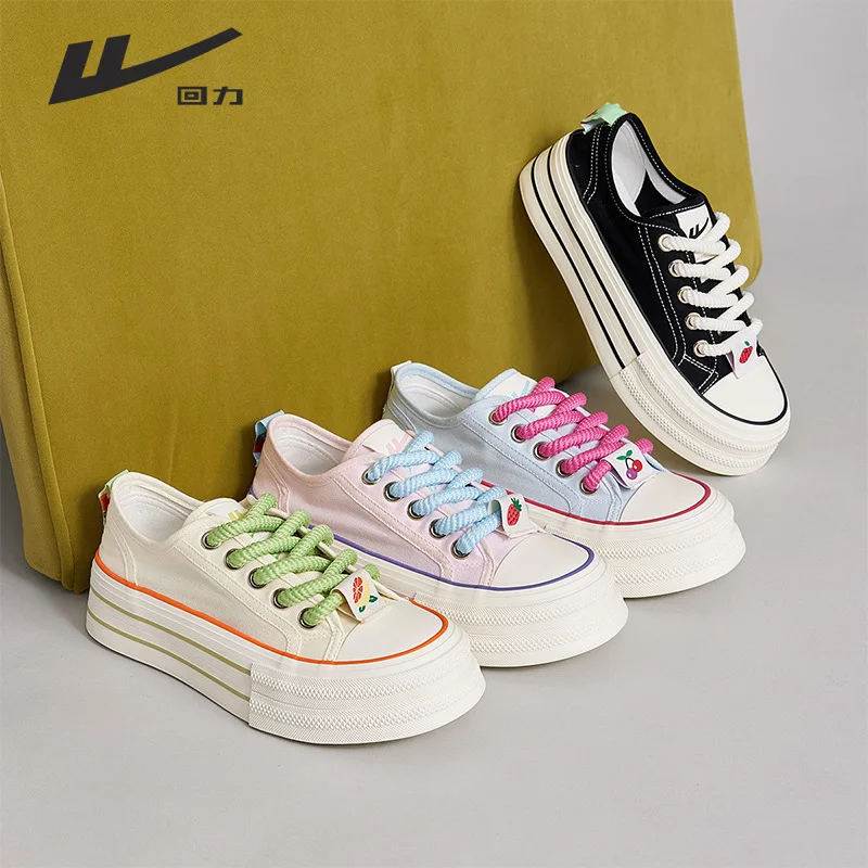 

Warrior Ladies Canvas Shoes Simple Thick Bottom Board Shoes College Wind Korean Daily Sports and Leisure Ladies Half Slippers