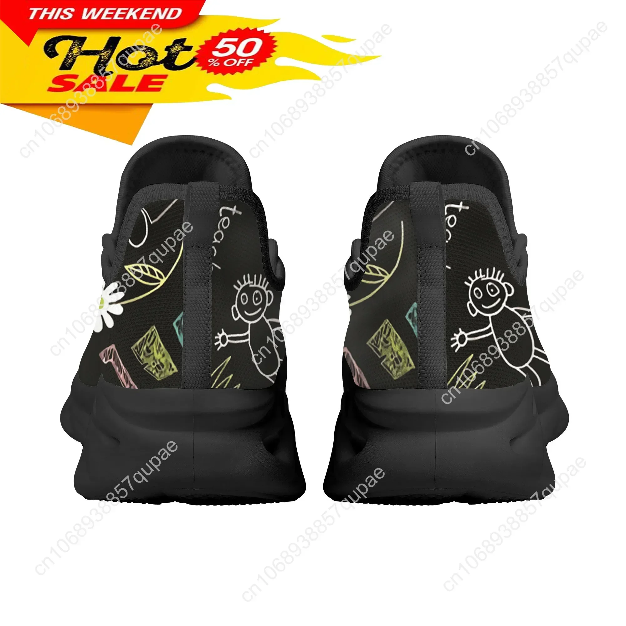 Teacher Profession Pattern Flats Sneakers Shoes Mens Womens Sports Shoes Fashion High Quality DIY Sneaker Custom Made Shoe 4