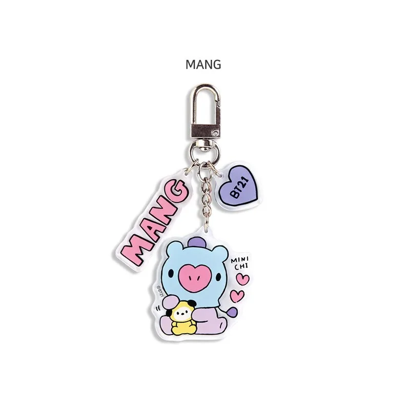 Kawaii BT21 Acrylic Keychain Backpack Pendant with Double-sided Pattern Pendant CHIMMY COOKY KOYA TATA Anime Gift Toys view 4