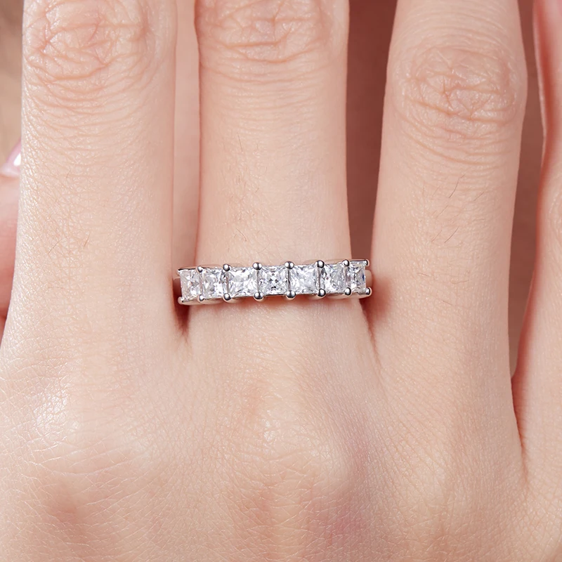 

Новое кольцо из стерлингового серебра S925 с муассанитом 3 мм, цвет D, огранка «Принцесса», для женщин, для помолвки, свадьбы, роскошное ювелирное украшение, подарок