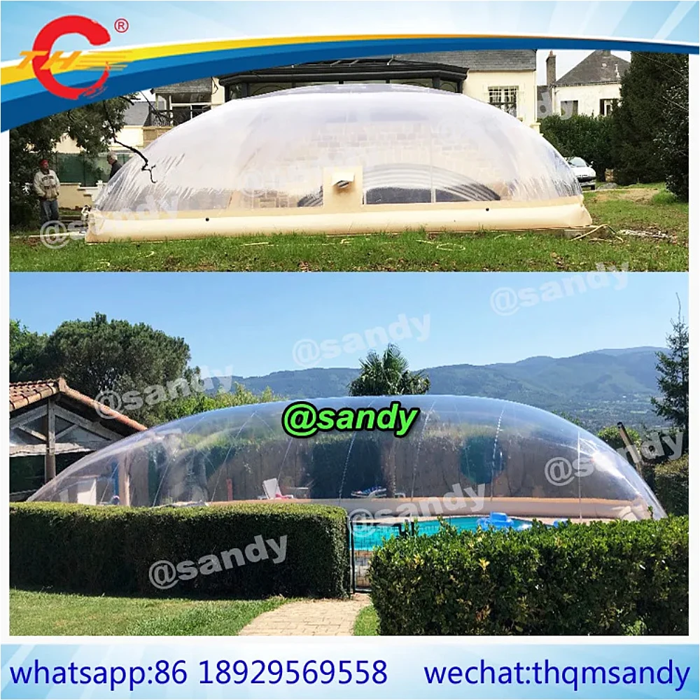 fast air ship to door,giant outdoor shelter inflatable clear dome tent,inflatable pool cover,giant transparent pool bubble tent