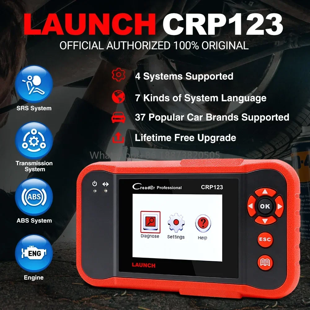 Original Launch CRP123 Update Online LAUNCH X431 Creader CRP 123 ABS, SRS, Transmission and Engine Code Scanner