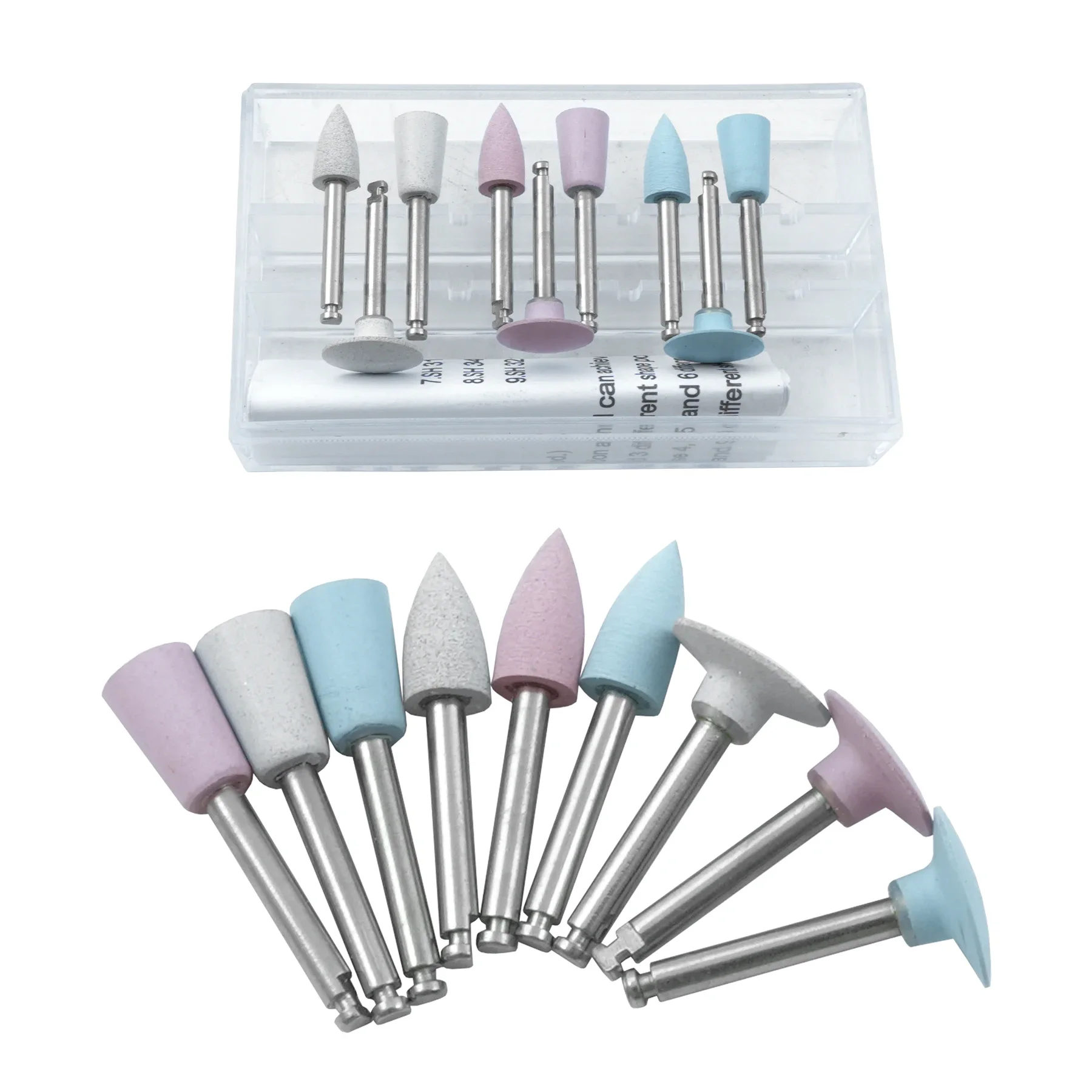 9Pcs/Box Dental Porcelain Polishing Kits For Low Speed Handpiece Contra Angle Kit RA0509 Silicone Polisher Kits Dentistry Tools