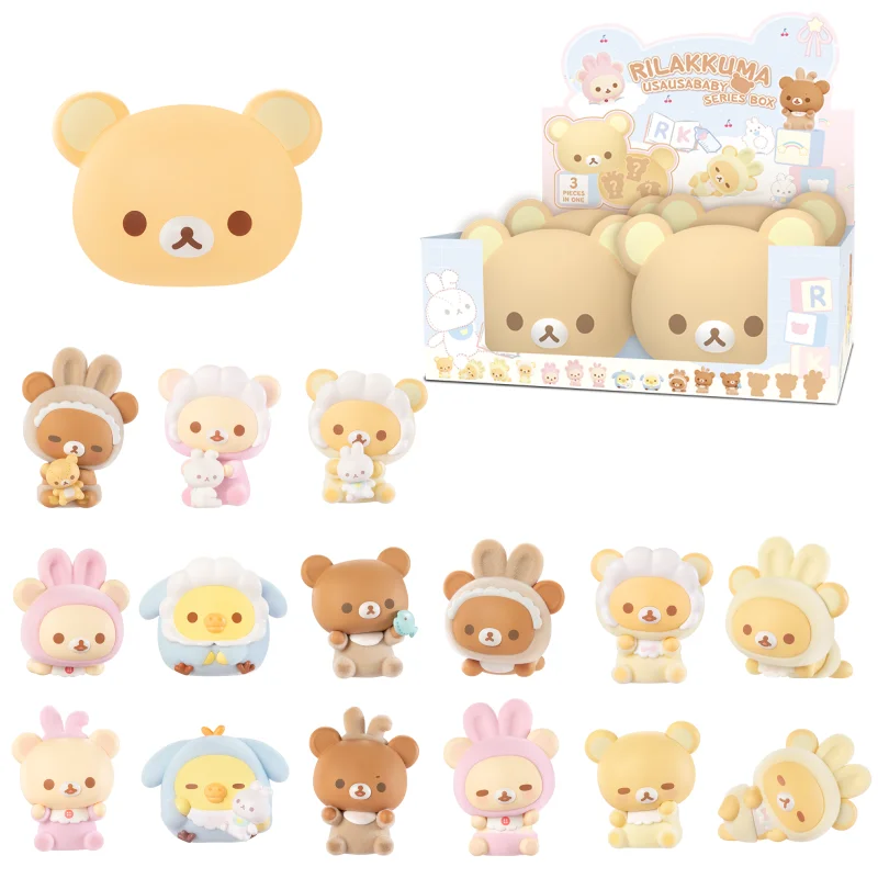 Rilakkuma Moe Particles Serie Blind Box Cute Cartoon Anime Figures Korilakkuma Mini Doll Original Genuine Model Ornament ToyGift