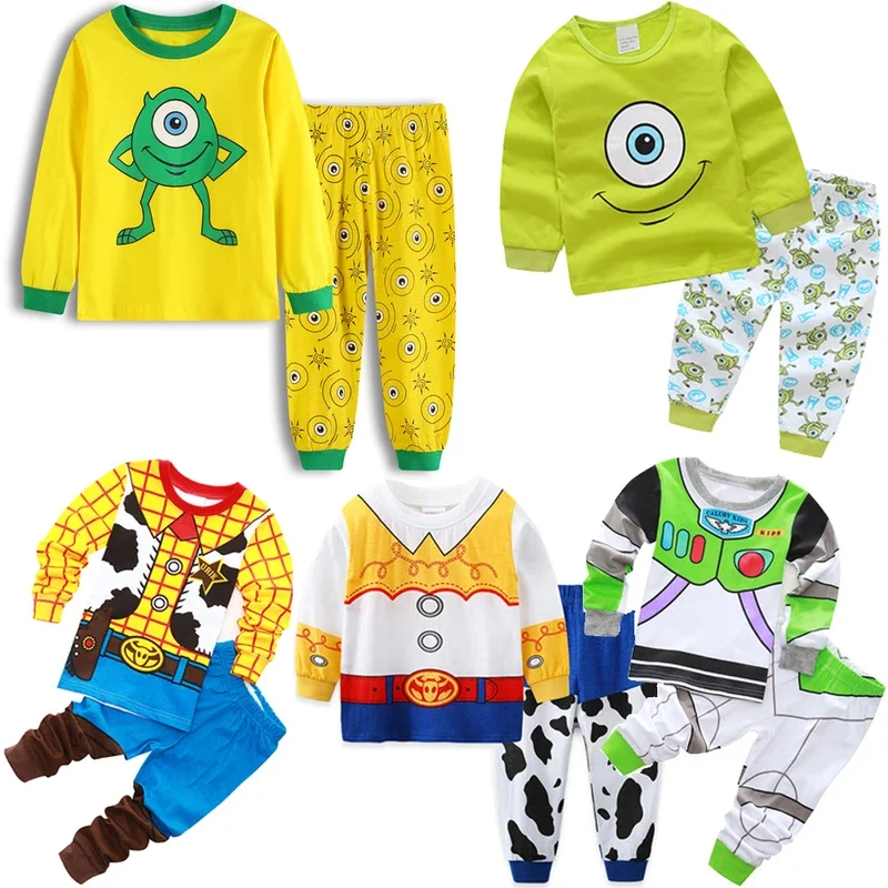 Summer Autumn Children's Toy and Story Pajamas Clothes Woody Tracey Lightyear Halloween Costume Pyjamas Jessie Cotton Nightwear