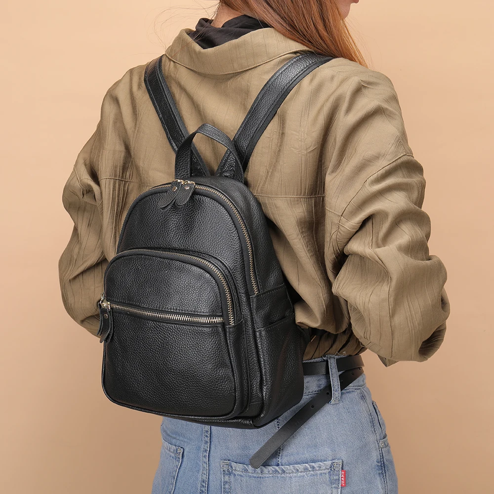 WESTAL Business Leather Backpack Advanced Sense Multi-Pocket Large Capacity Travel Backpack 17 Inch Computer Backpack
