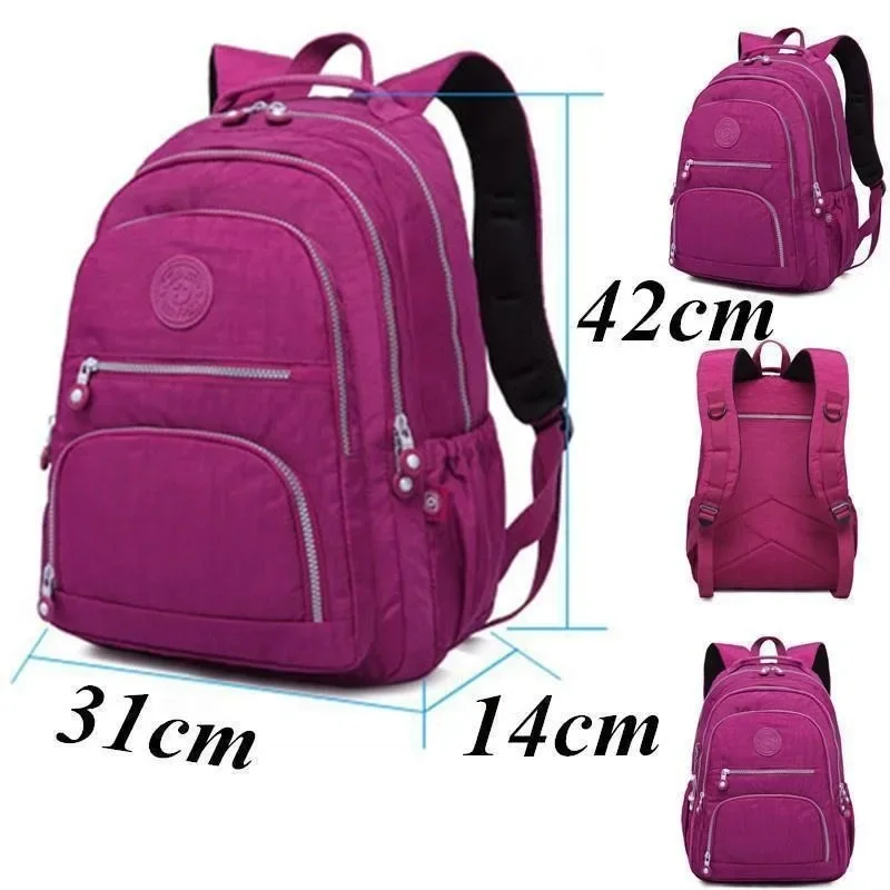 3 Sizes Backpack School Bag for Teenage Girls Nylon Backpacks Casual Travel Laptop Bag for Men and Women