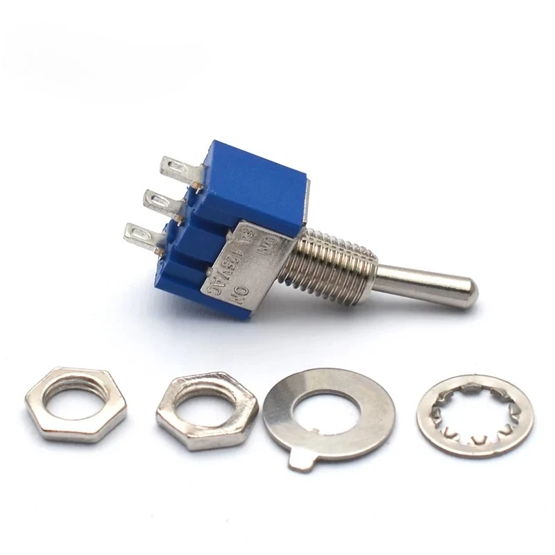 50/100Pcs Two Way 3 legs Mini Electric Guitar Humbucker Pickup Coil Split Selecting Switch AC 125V 6A ON/ON Blue