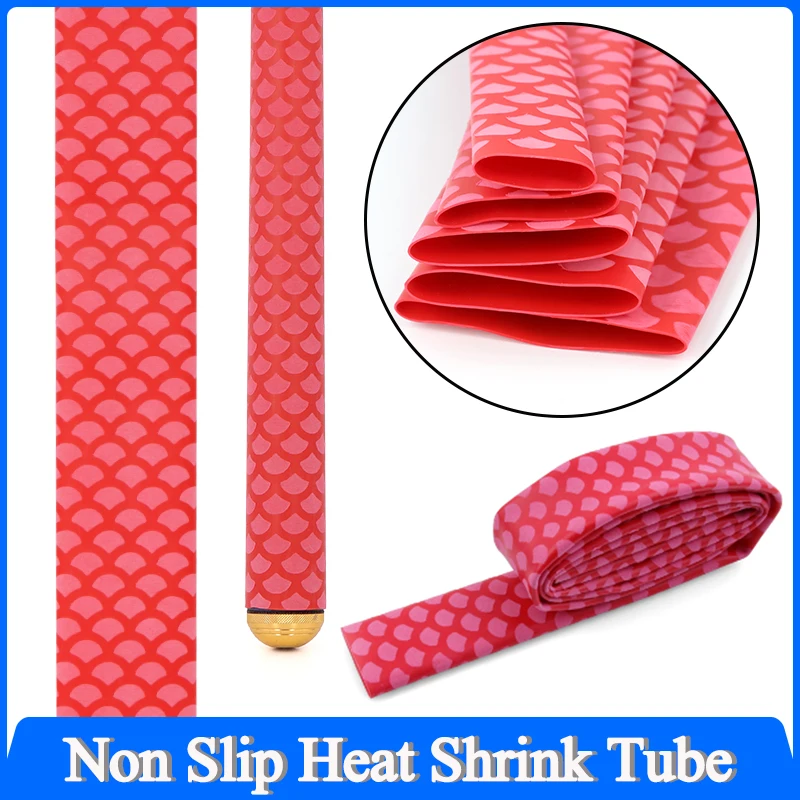 

1M/Pc Red Non-Slip Heat Shrink Tube 15/18/20/22/25/28/30/35/40mm Bicycle Handle Anti Skid Fishing Rod Wrap Waterproof Protector