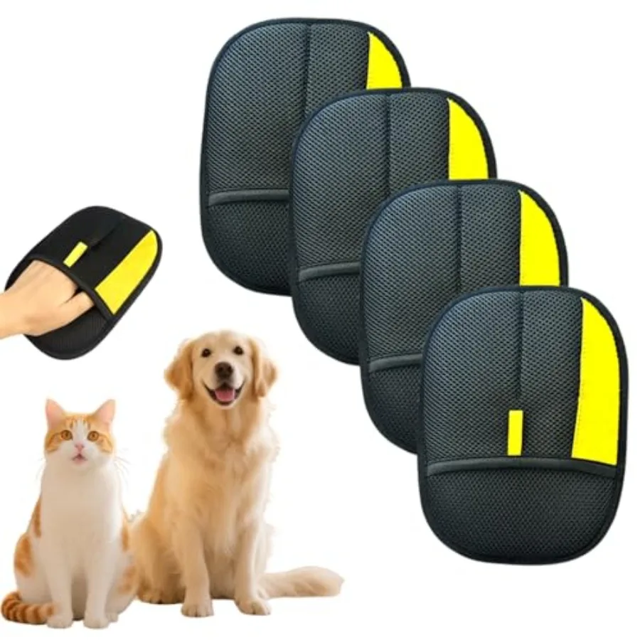 Electrostatic Pet Hair Removal Gloves: Quick Wiping - Reusable Washable for Sofa Clothing Pet Beds Effortless Cats Dogs Hair Re