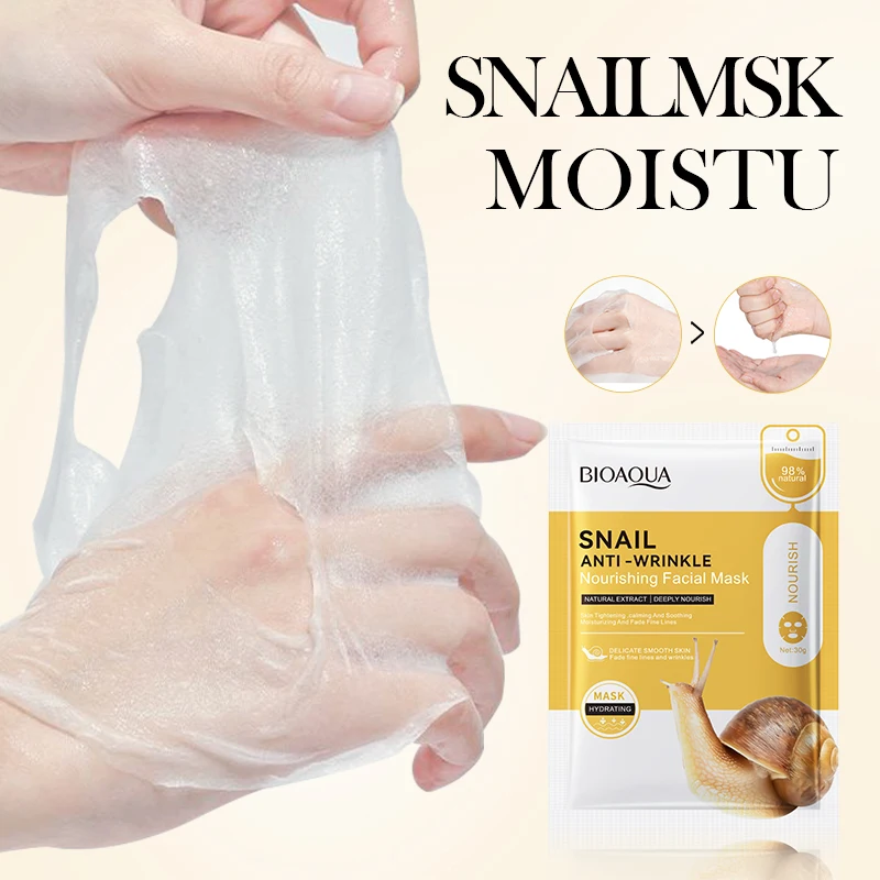 

BIOAOUA Маска для лица с улиткой Увлажняющая, осветляющая, укрепляющая, увлажняющая, уход за кожей Маски для лица Листовая маска для лица Уход за кожей