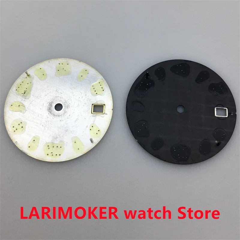 BLIGER/No logo 29mm Roman Marked Dial Black White Blue Grey Green suitable for NH35 NH36 movement